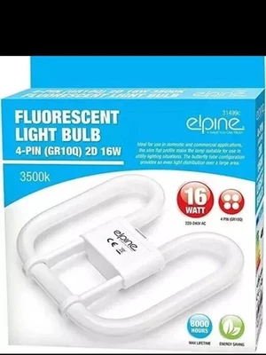ELPINE 16W 4 PIN FLUORESCENT LIGHT BULB ENERGY SAVING SLIM LAMP TUBE 2D HOME OFFICE NEW