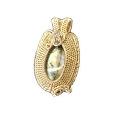 Wire Wrapped Labradorite Cab With  Herkimer Diamond   Pendant