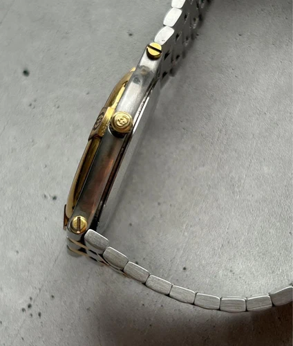 Gucci Men Wristwatch 9000M Black Round Silver Gold Quartz Analog No Work 115049 - Picture 8 of 11