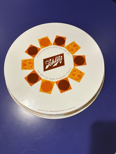 Vintage 60s Schlitz Metal Beer Tray No 81423 ©️1968 Schlitz Brewing Co Milwaukee - Picture 2 of 11