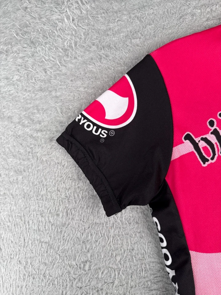 Camiseta de ciclismo World Jerseys para mujer pequeña rosa motociclista chica 1/2 cremallera poliéster Foto 3 de 4