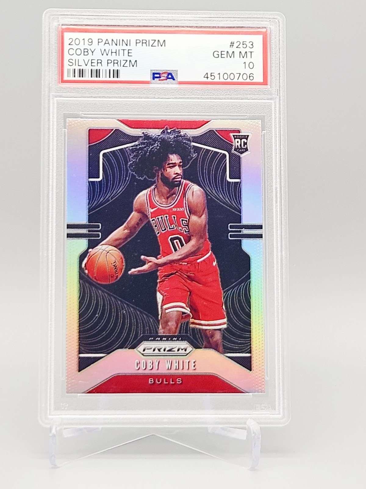 2019-20 Panini Prizm Silver Coby White Rookie RC Silver Prizm PSA 10