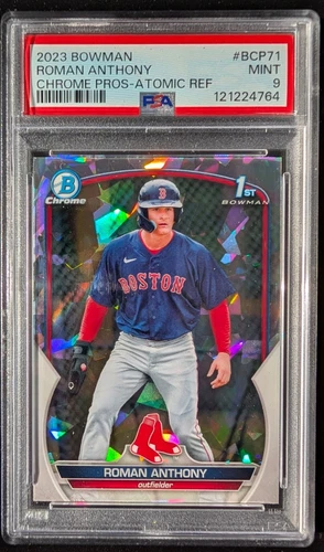 Roman Anthony 1st 2023 Bowman Chrome ATOMIC REFRACTOR #BCP-71 RC - PSA 9 Mint