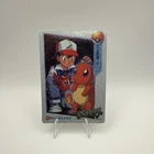Pokemon Pocket Monsters Vintage Vending Prism Sticker Card #81 Ash & Charmander