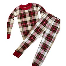 NWOT Hanna Andersson Organic Cotton Plaid Pajama Set Unisex 4 Red Sleep Slumber