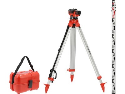 Yato Optisches Nivelliergerät 32X IP54 Set mit Stativ und Messlatte YT-30553
