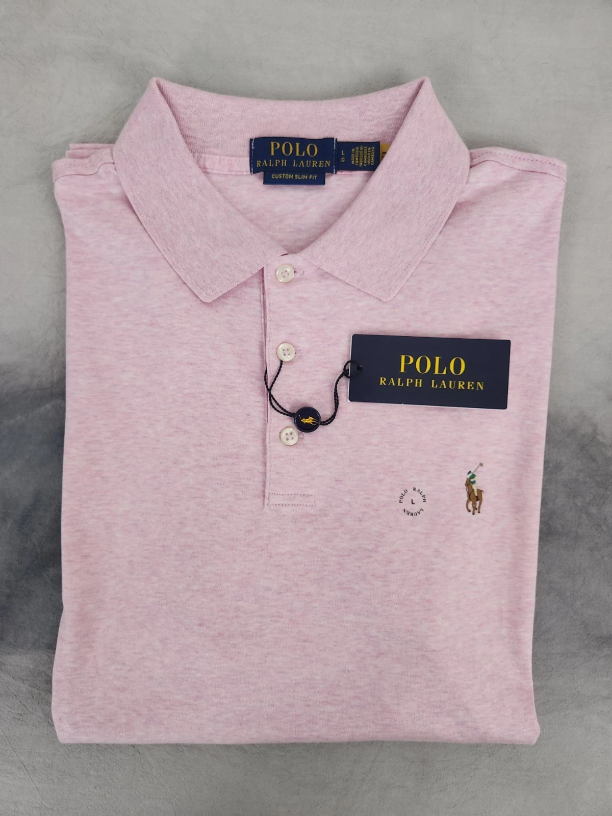 Polo Ralph Lauren Custom Slim Fit Soft Touch Pink Polo Shirt Men's Size Large