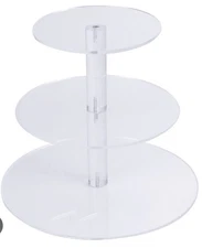 3 TIER ACRYLIC CUPCAKE STAND DESSERTS COOKIES SNACKS PARTY DISPLAY