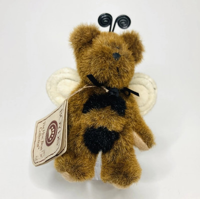 Boyds Bears Buzz 4  Mini Bear Plush Ornament Bumble Bee Bean NEW