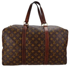 Vintage LOUIS VUITTON LV Monogram Leather Sac Souple 45 Boston Duffle Bag France