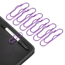Pen Clip Holder for Notebook, 6 Pcs Metal Pen Clips, Purple