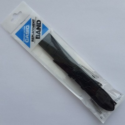 Genuine Watch Band 20mm Black Leather Strap Casio Edifice EFR-510L-1A