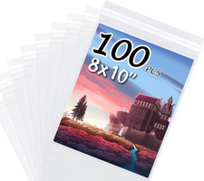 100Pack Acid-Free Crystal Clear Sleeves Storage Bags for 8X10 Photos