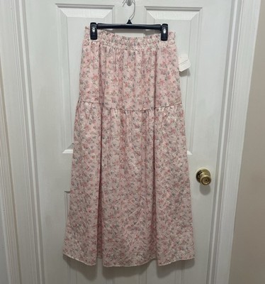 Altar'd State Alana Floral Maxi Skirt Womens XL Flowy Embroidered Romantic NWT