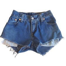 Levi's Cutoff Jean Shorts Womens 27 Mid Rise 2" Inseam Stretch Denim Festival