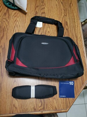 Samsonite Tessera II  Black With Red Accent Luggage Carry-Ons Boarding Bag NWT