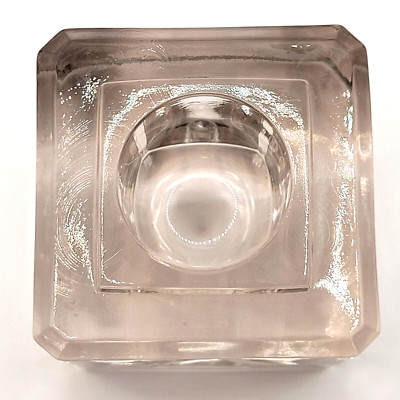 Ink Well Insert Ink Reservoir Clear Cut Glass Vintage Paperweight Art Deco Style