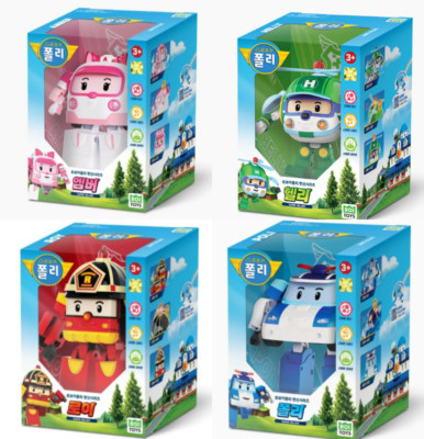 Robocar Poli Super Deluxe Series : Poli Roy Amber Helly Action Figure 7'' Set
