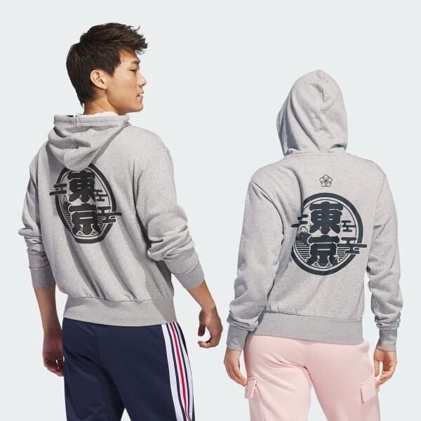 Adidas Happi Tokyo Hoodie Medium Gray JP Size XS-3XL JM7384 Japan
