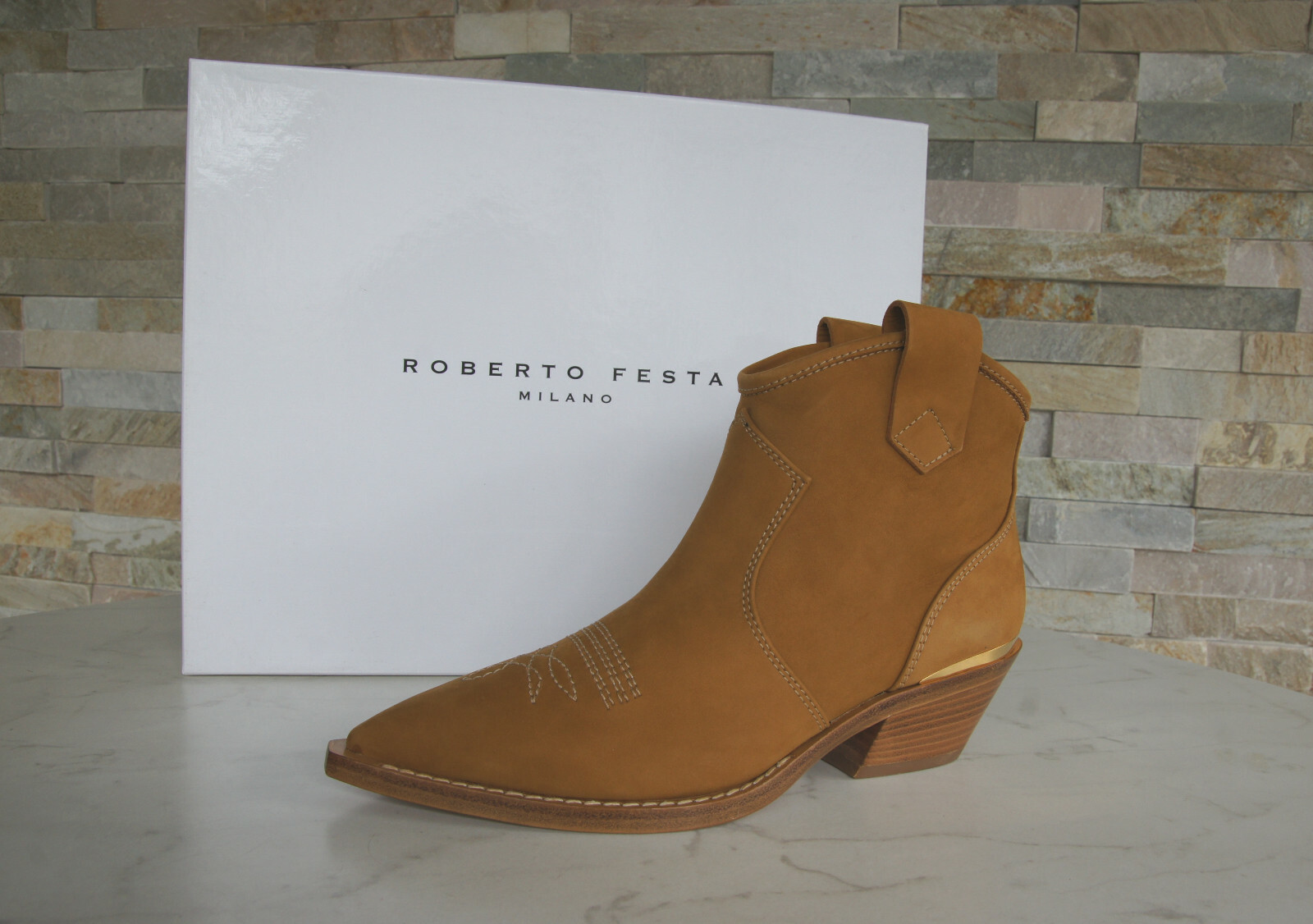 Roberto Festa EU 36 Botines Cowboy Cognac Nuevos Antiguo PVU 300 €