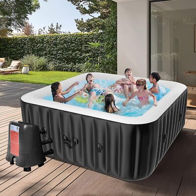 Docred Inflatable Hot Tub Person Square w/ 130 Bubble Jets for