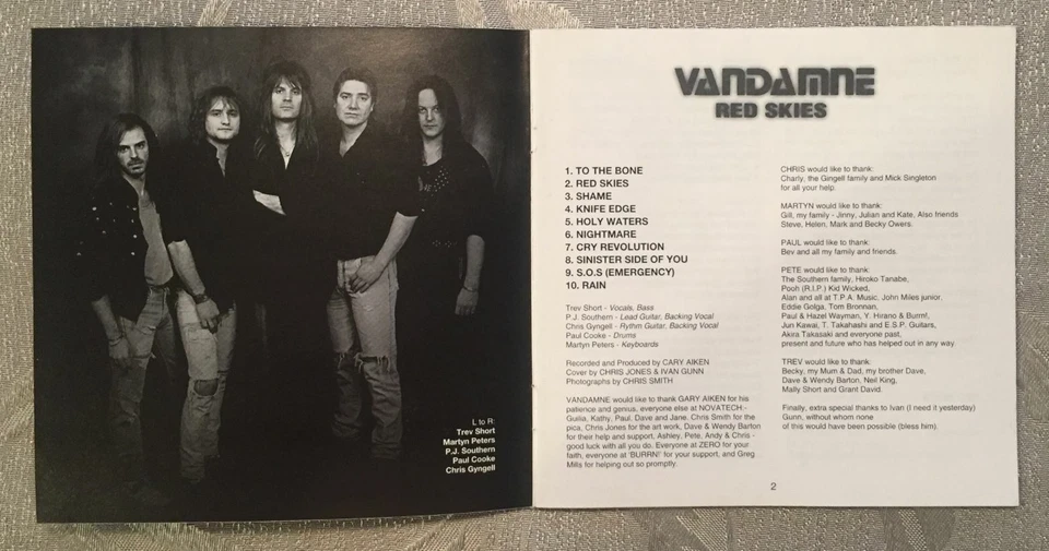 Vandamne - Red Skies CD (Original Japan First Pressing w/OBI) Dokken - Icon - Image 4 of 4