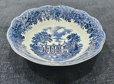 J&G Meakin Blue Romantic England Buckinghamshire Chequers Cereal Bowl s 6 1/2”