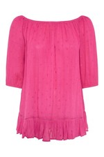 LADIES EX YOURS DOBBY BARDOT TOP PINK NEW (ref 156) SALE
