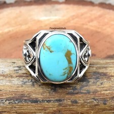 925 Sterling Silver Ring, Mohave Turquoise Ring, Boho Ring, Handmade Ring