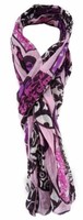 Tigertie Schal In Rosa Magenta Braun Mit Herzmotiven Gemustert - Gr. 180 X 50 Cm