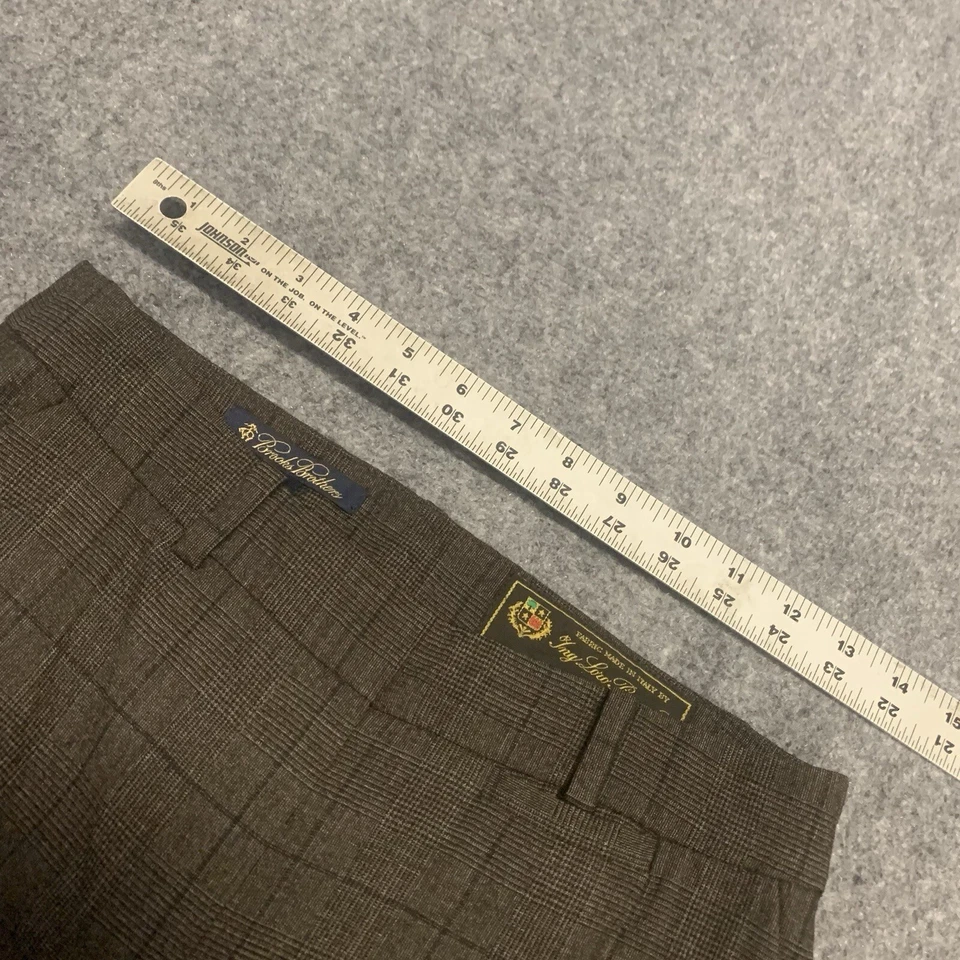 Brooks Brothers Loro Piana Mooving Brown Plaid Wool Dress Pants Sz 0  $649 - Image 3 of 4