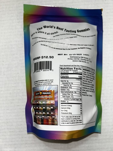 Happy Yummies gefriergetrocknete Süßigkeiten Pfirsich Ringe *4oz* World’s Best Gourmet Gummies - Bild 4 von 4
