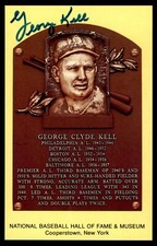George Kell Hall of Fame HOF Plaque Postcard Auto Autograph JSA