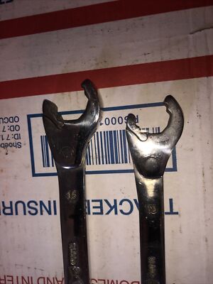 Alden Tools 2PC Metric Ratcheting Open-End Wrench Set Rare