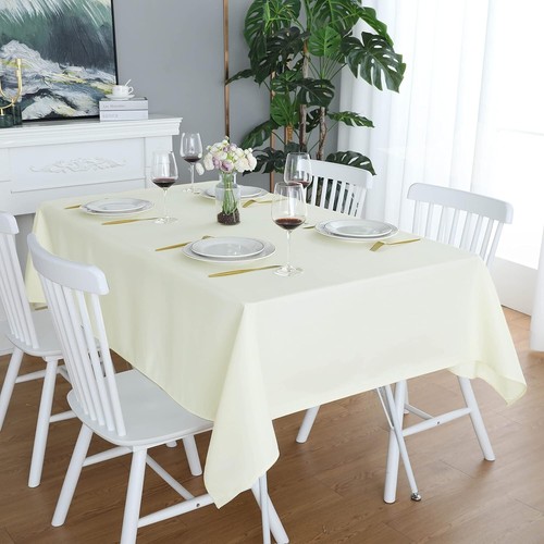 Waterproof, Stain Resistant & Wrinkle Free Linen Table Cloth for Kitchen Dinning