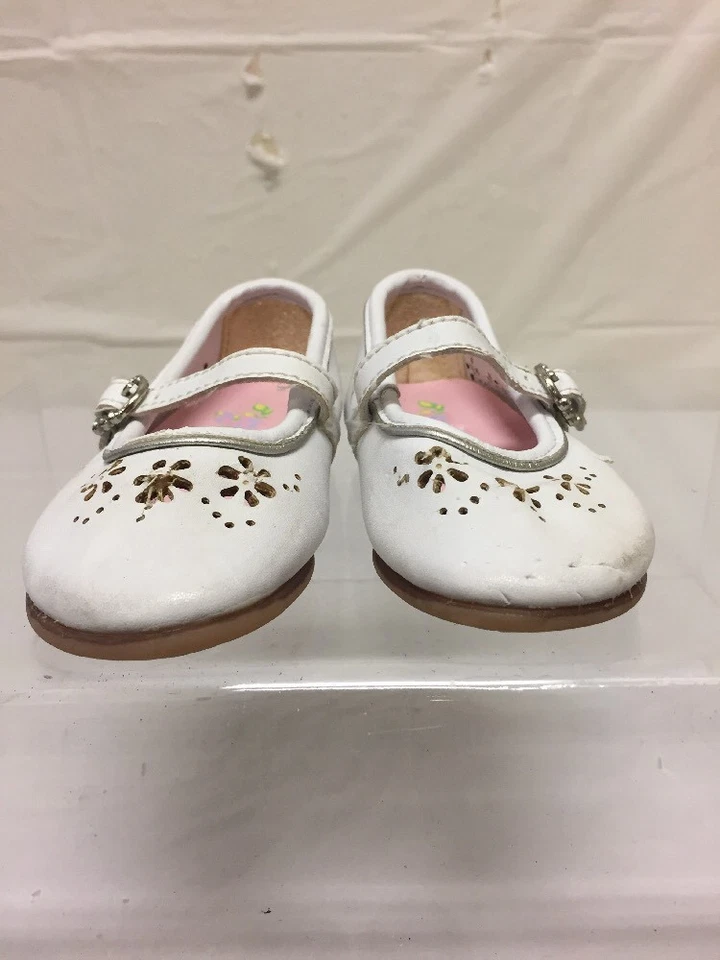 Zapatos Buster Marrón Con Puntera Niños Niñas Cuero Blanco Talla 4 M Lil Isabella Foto 2 de 4
