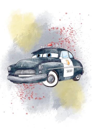 Disney Cars Watercolour Set Of 4 Prints Pictures Wall Art Poster - Picture 5 of 5