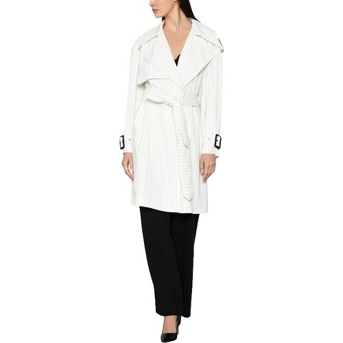 $328 NWT BCBGMAXAZRIA SzL OPEN-PANEL W/BELT TWILL TRENCH JACKET