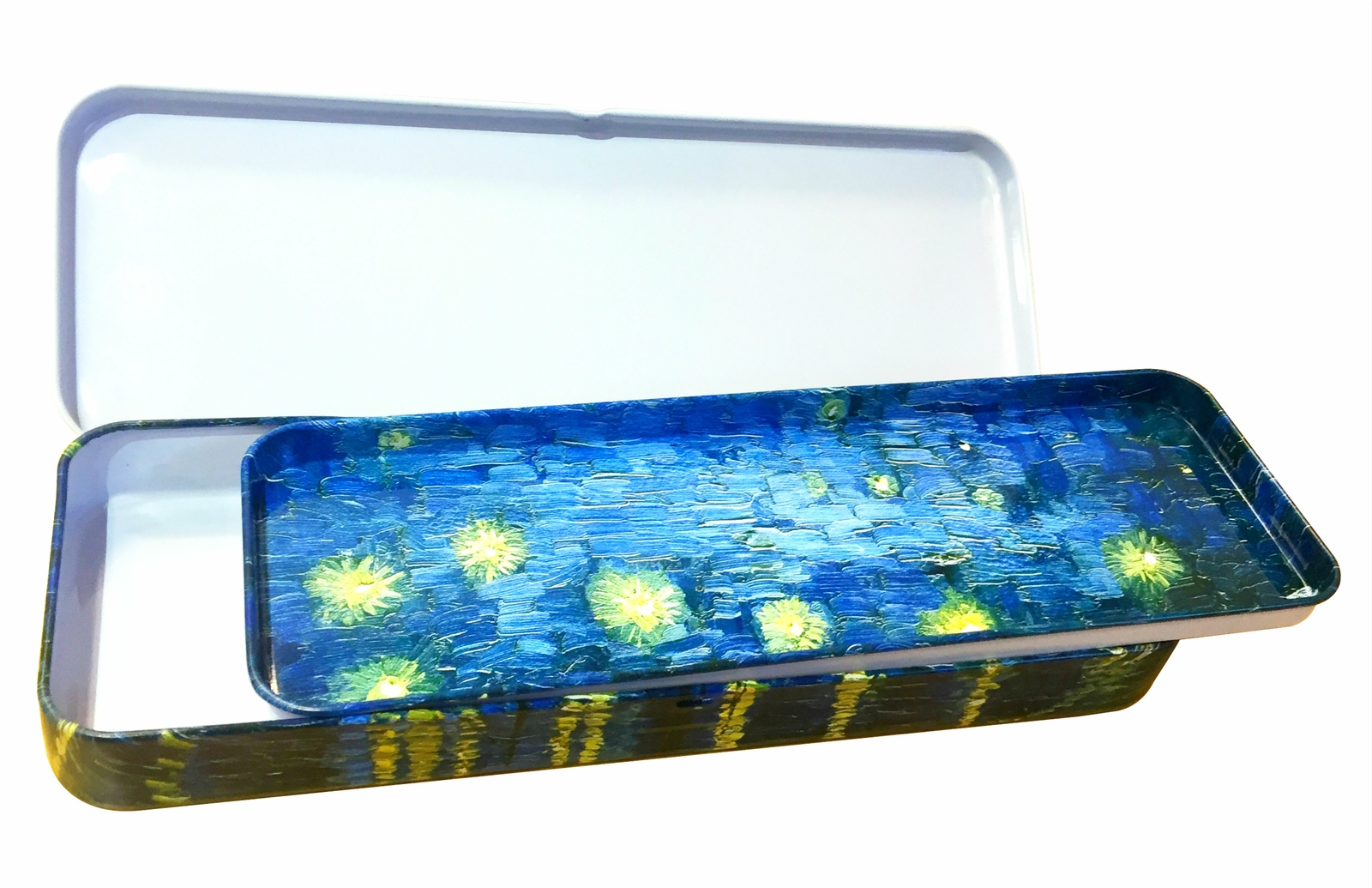 DAHO Tin Pencil Box with World Famous Arts for School, Office, Home, Makeup Stor