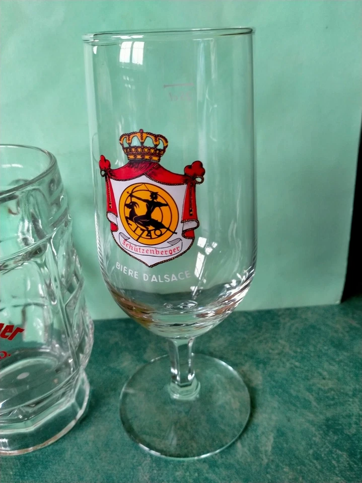 2 verre chope biére schutzenberger schiltigheim N3 - Photo 3/3