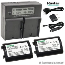 LCD Dual Fast Charger & 2 x Battery for Nikon EN-EL4 D2Z D2H D2X D3 D3S D3X F6