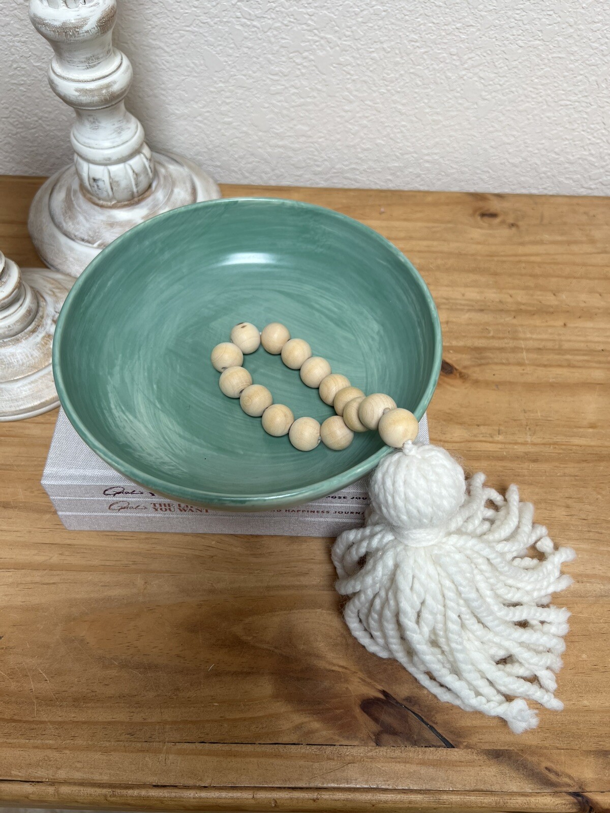 Vintage Green Pfaltzgraff Stonewash 8-Inch Mexican Vegetable Bowl  