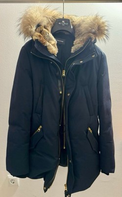 Mackage Edward Luxury Men s Down Parka / Blue - Gold / Real Detachable Furs. NWT