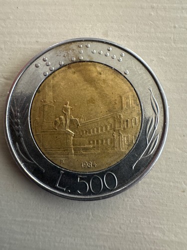 ITALY . 1984 L. 500 COIN -:- IN NICE CIRCULATED CONDITION.