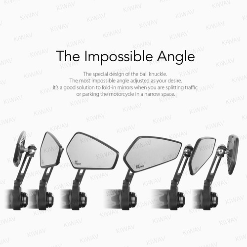 KiWAV Blade Pair Black Bar End Mirrors Fits Some Vespa Models, GTS/ GTV/ GT ε - Picture 6 of 12