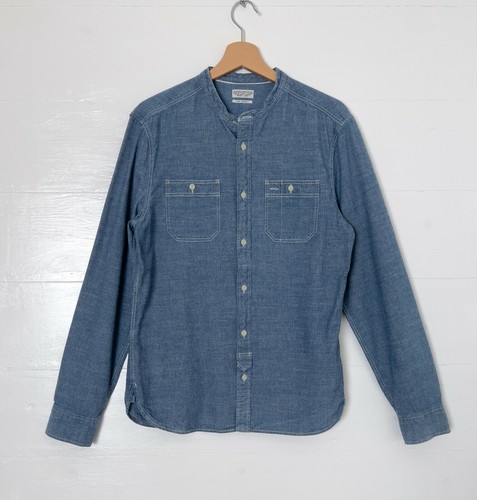 All Saints Chambray Blue Grandad Henley 