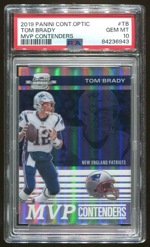 TOM BRADY 2019 Panini Contenders Optic MVP Silver Prizm 141/165 PSA 10 - POP 12