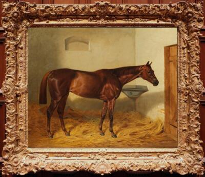 Handmade Old Master-Art Antique Oil painting Animal Bay Handmade Old Master-Art Antique Oil painting Animal Bay