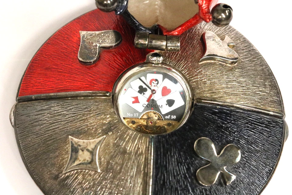 Очень редкая CORUM из стерлингового эмали Джокер настольные часы - ограниченный выпуск - #17 из 50 - Изображение 4 из 4