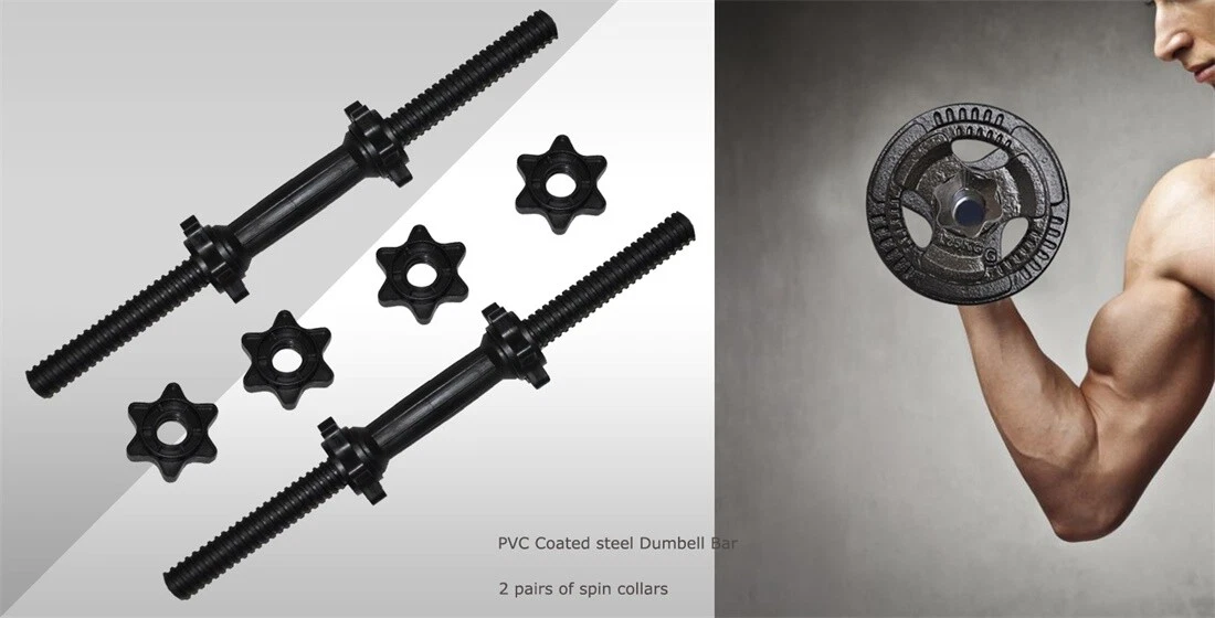 45cm - 1 Pair Dumbbell Bar 25mm Diameter - PVC Coated Dumbell Handle